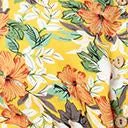 1960s Style Yellow & Orange Tropical Floral Fit & Flare Dress