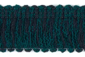 1"  Forest & Black Fringed Trim