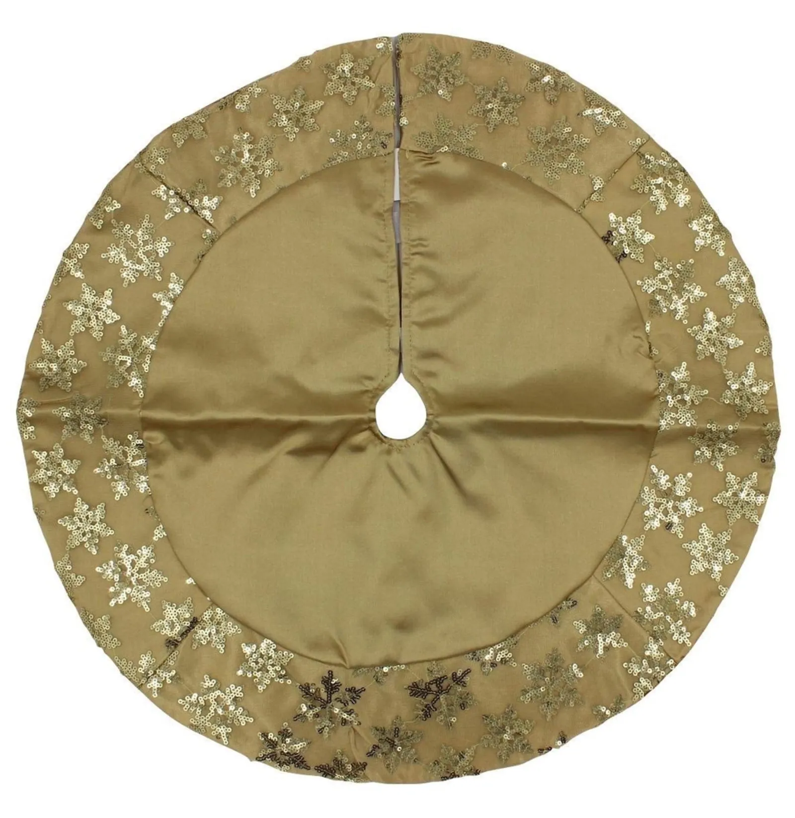 20" Miniature Tabletop Tree Skirt with Sequined Snowflake Border