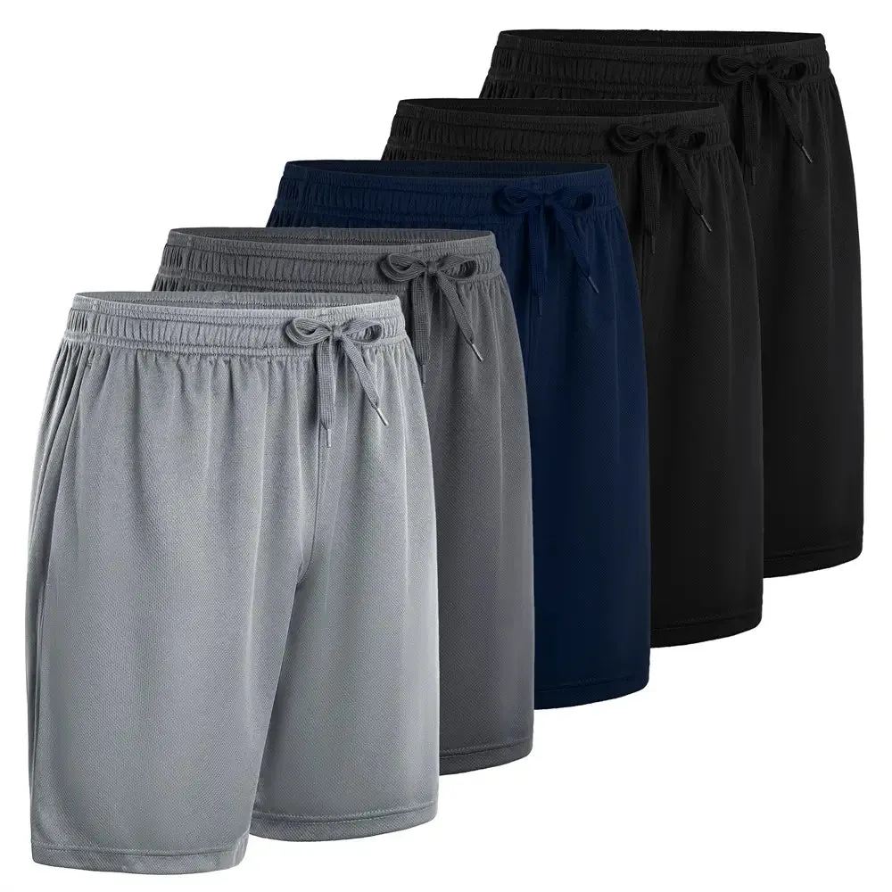 5-Pack Men's Quick-Dry Shorts(With Side Pockets)