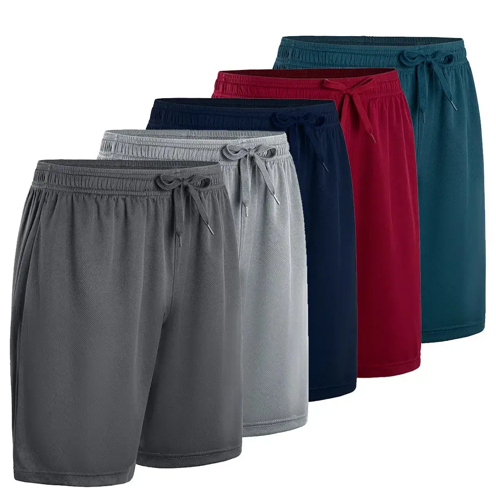 5-Pack Men's Quick-Dry Shorts(With Side Pockets)