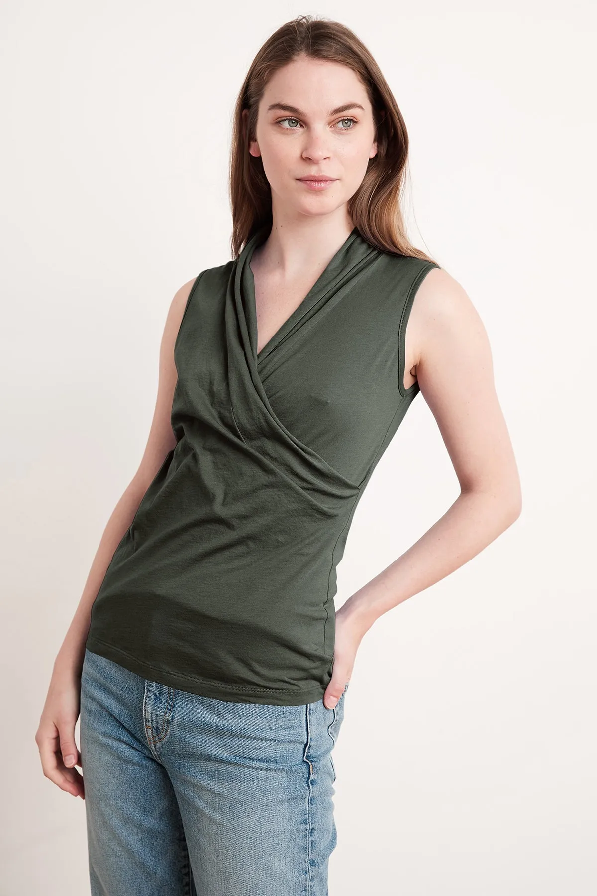 ADELISE GAUZY WHISPER FITTED WRAP TANK