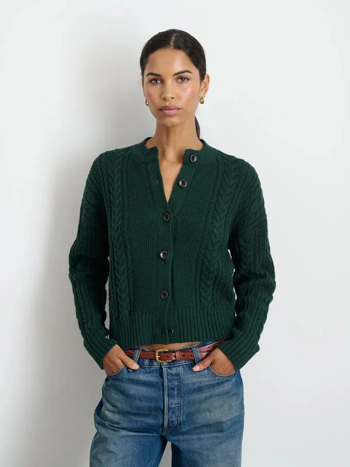 Alex Mill - Cable Knit Nico Chunky Cardigan (Evergreen)