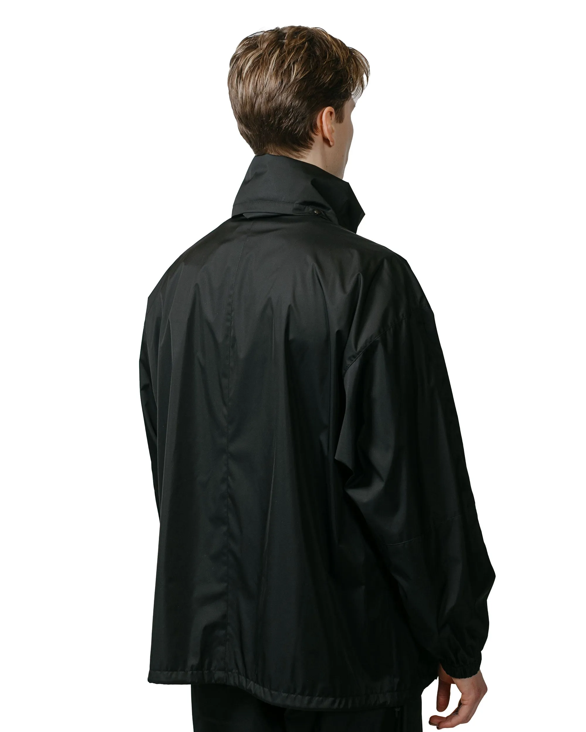 Auralee Hard Twist Polyester Satin Laminate Zip Blouson Black