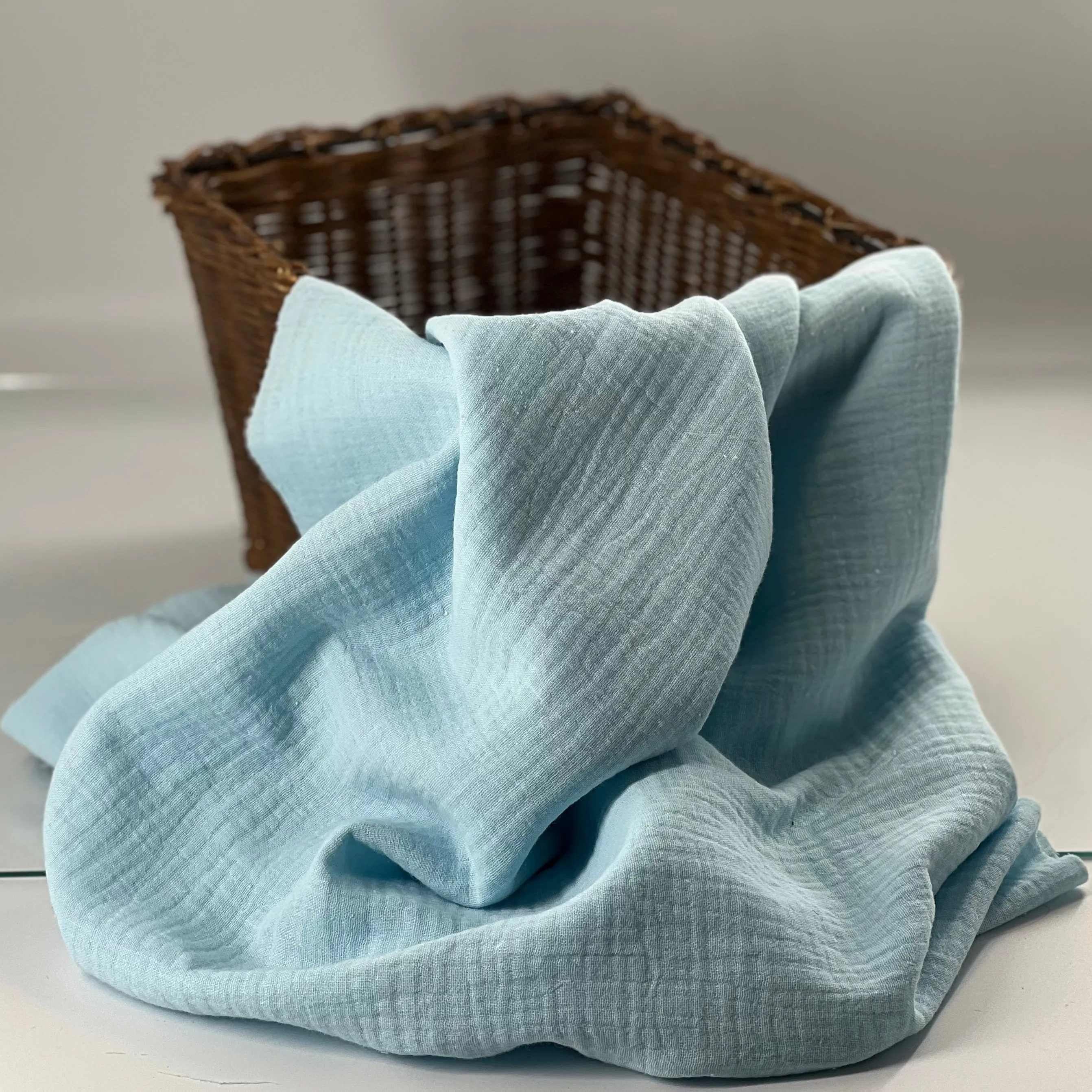 Baby Blue | Double Face 100% Cotton Gauze - SKU 5924A #S96