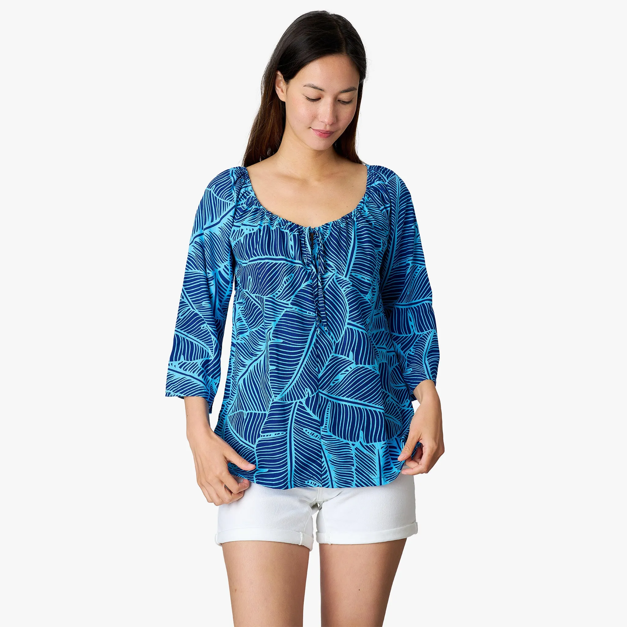 Banana Leaf Peasant Top