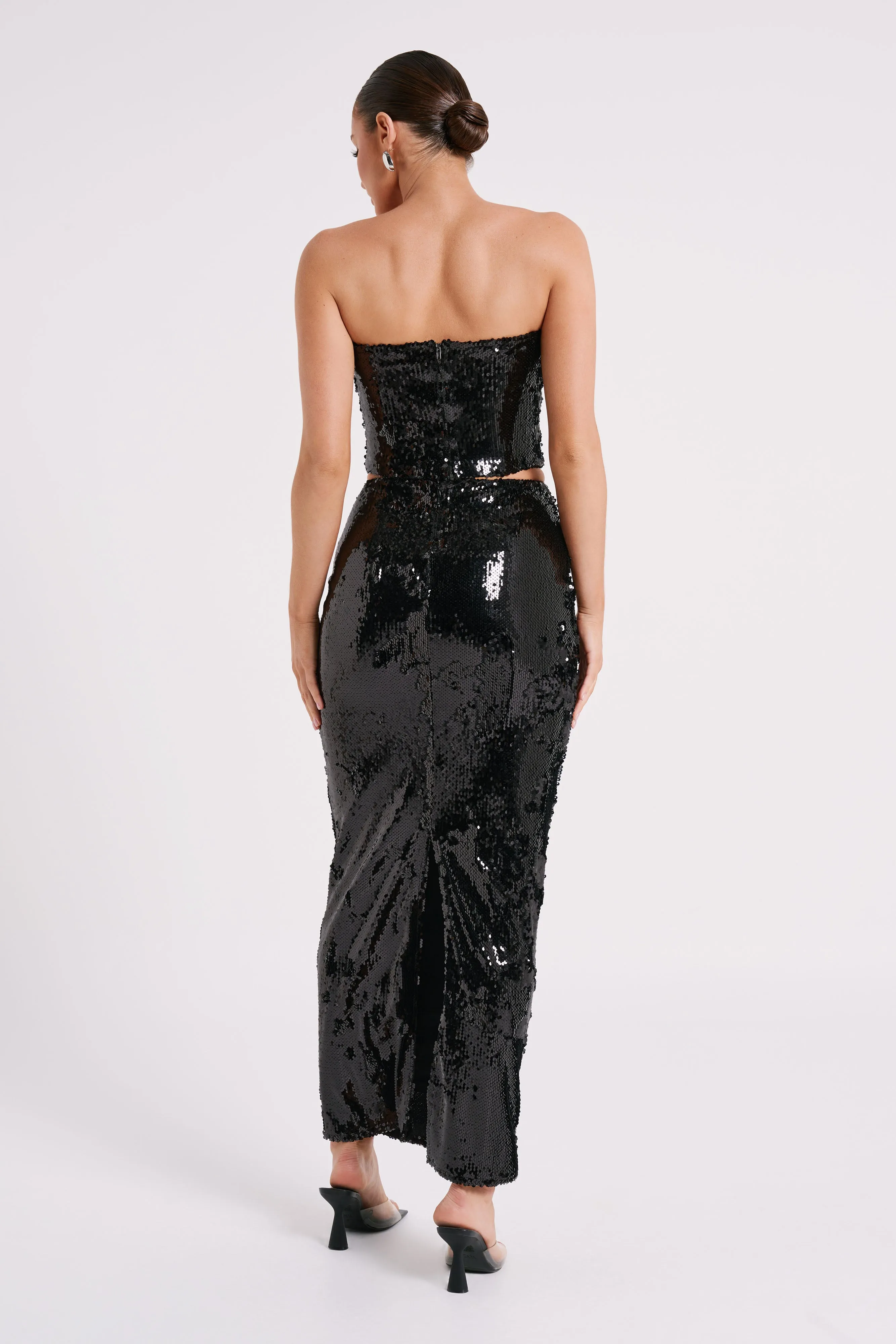 Cosette Sequin Maxi Skirt - Black