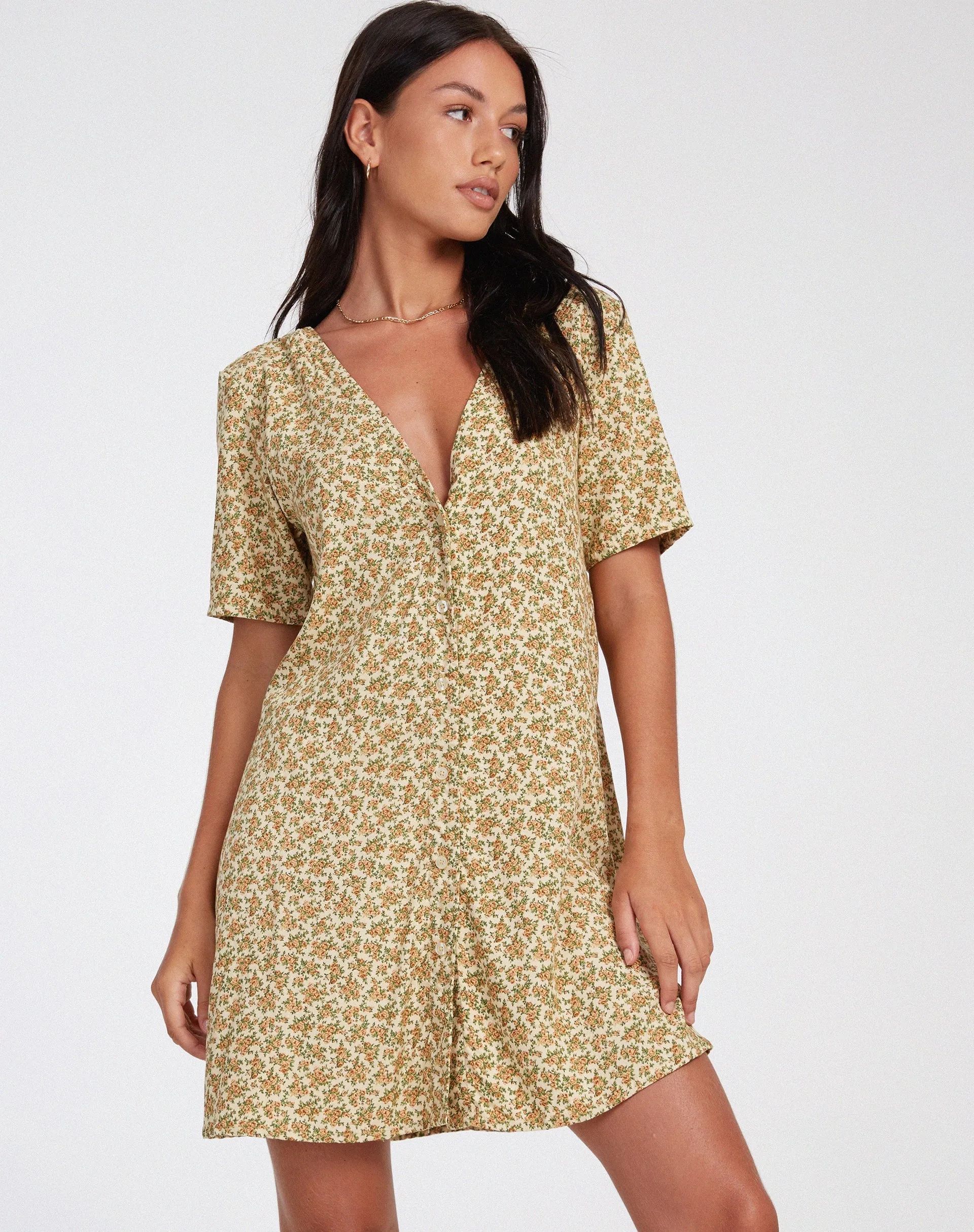 Crosena Mini Dress in Washed Ditsy