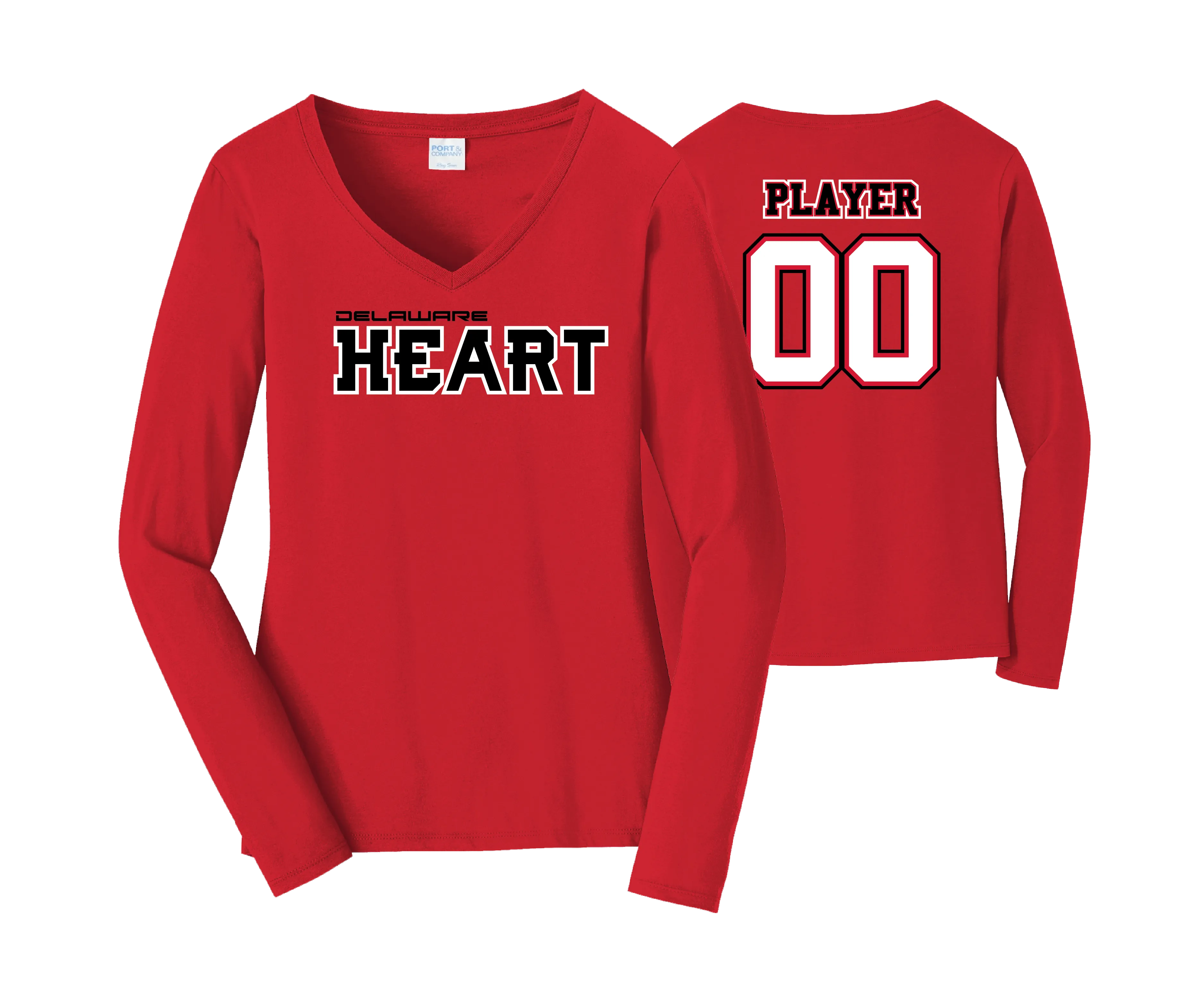 Delaware Heart LS Cotton Tees