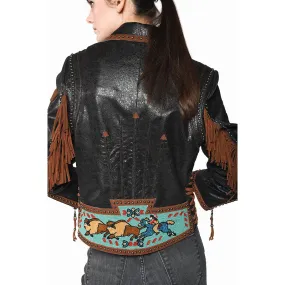 Double D Ranchwear Buffalo Chase Biker Jacket