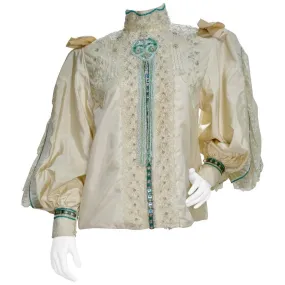 Eavis & Brown Embellished Victorian Silk Blouse