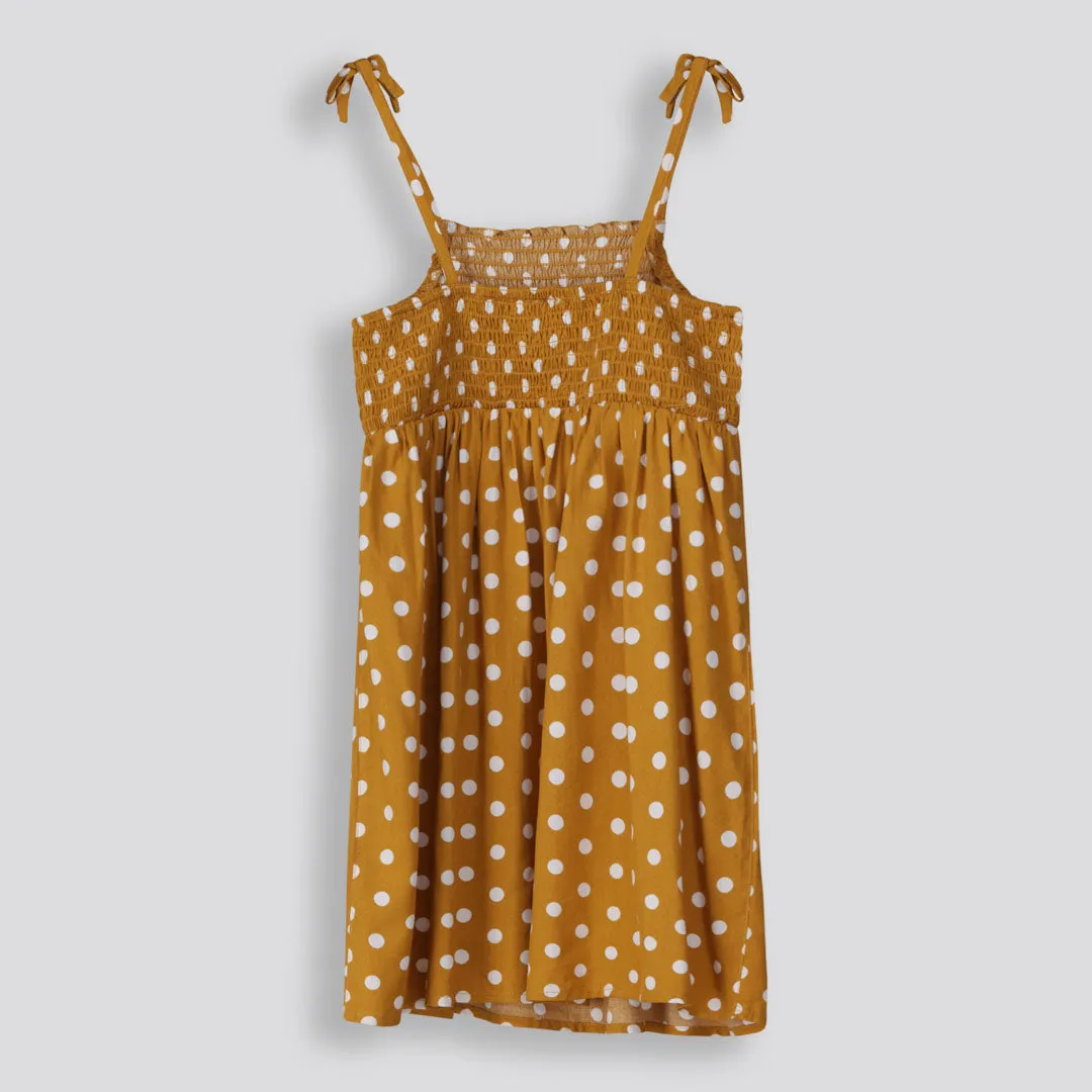 Girls Short Shirred Dress _ 153583 _ Yellow