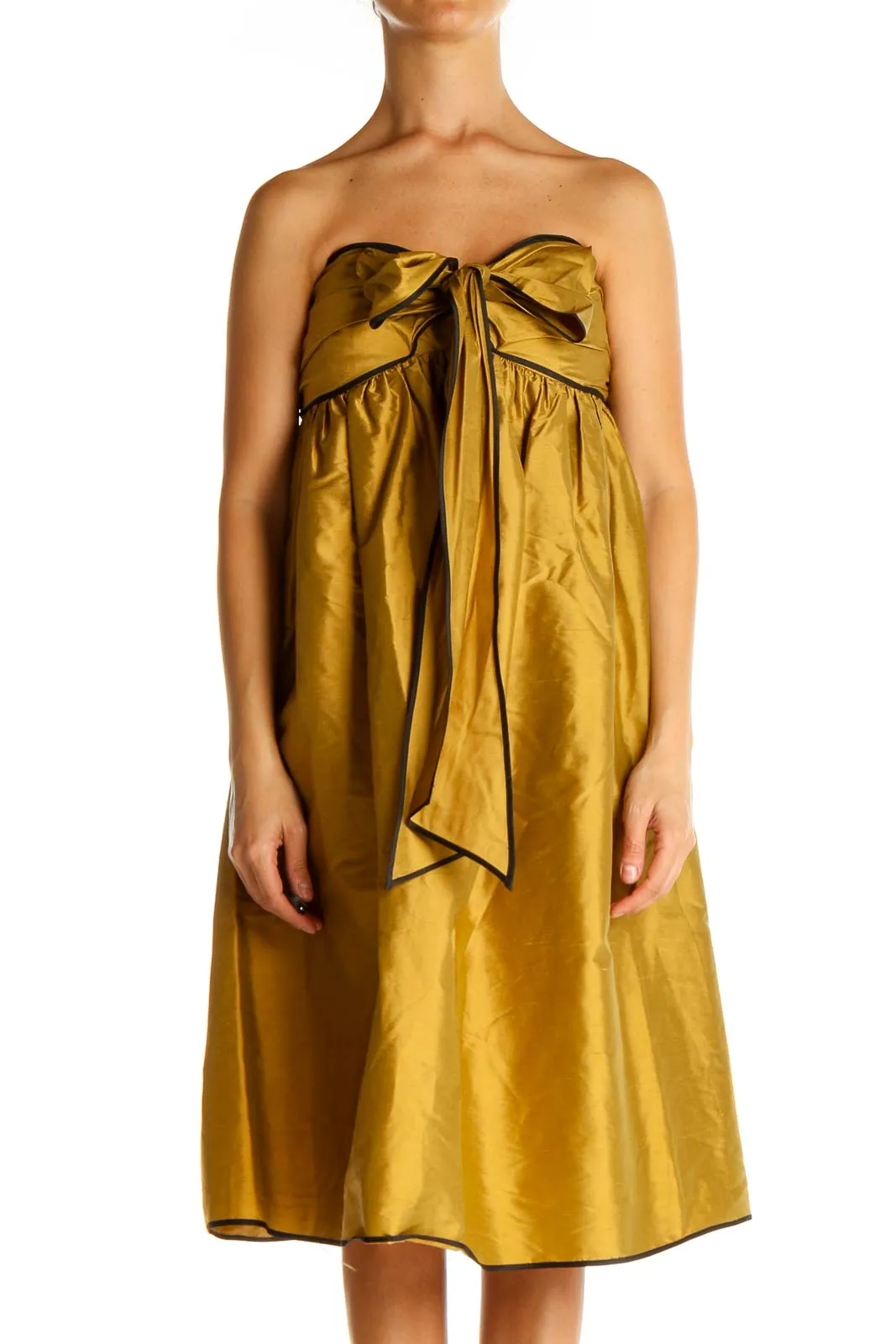 Gold Semi-Formal Fit & Flare Dress