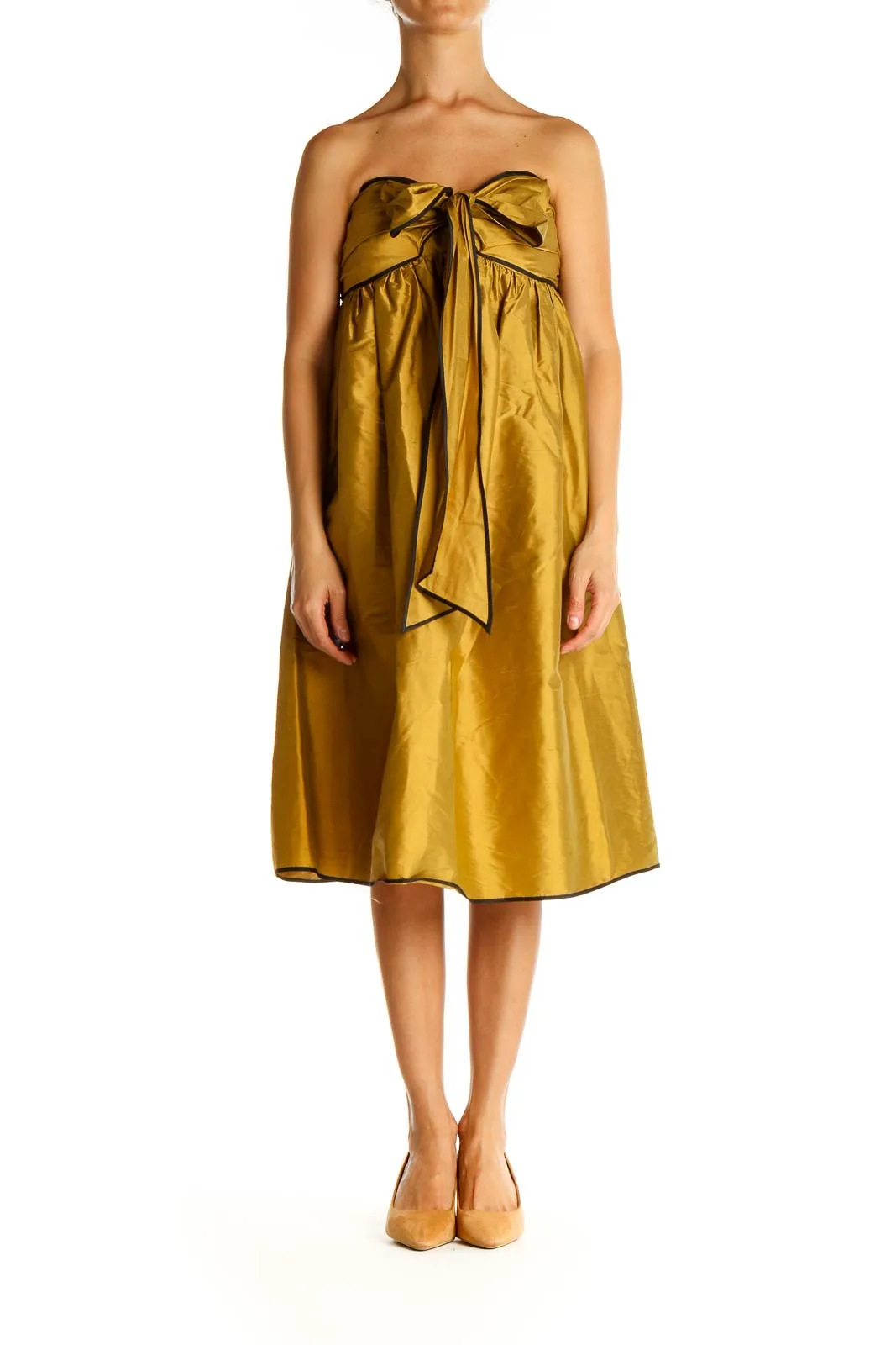 Gold Semi-Formal Fit & Flare Dress