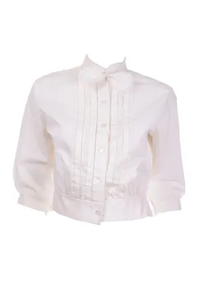 Jean Kelly Vintage 1950s White Cotton Peasant Style Blouse