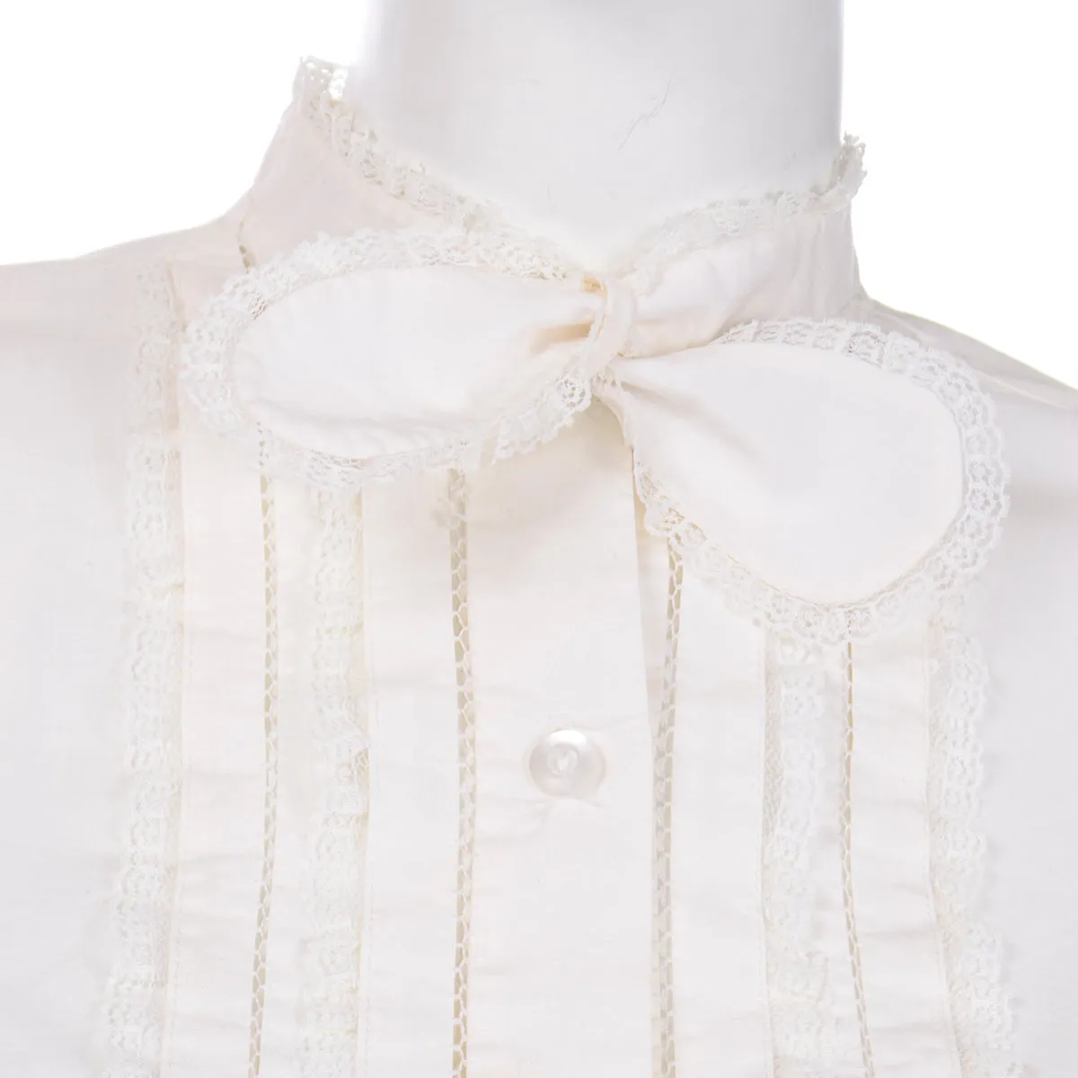 Jean Kelly Vintage 1950s White Cotton Peasant Style Blouse