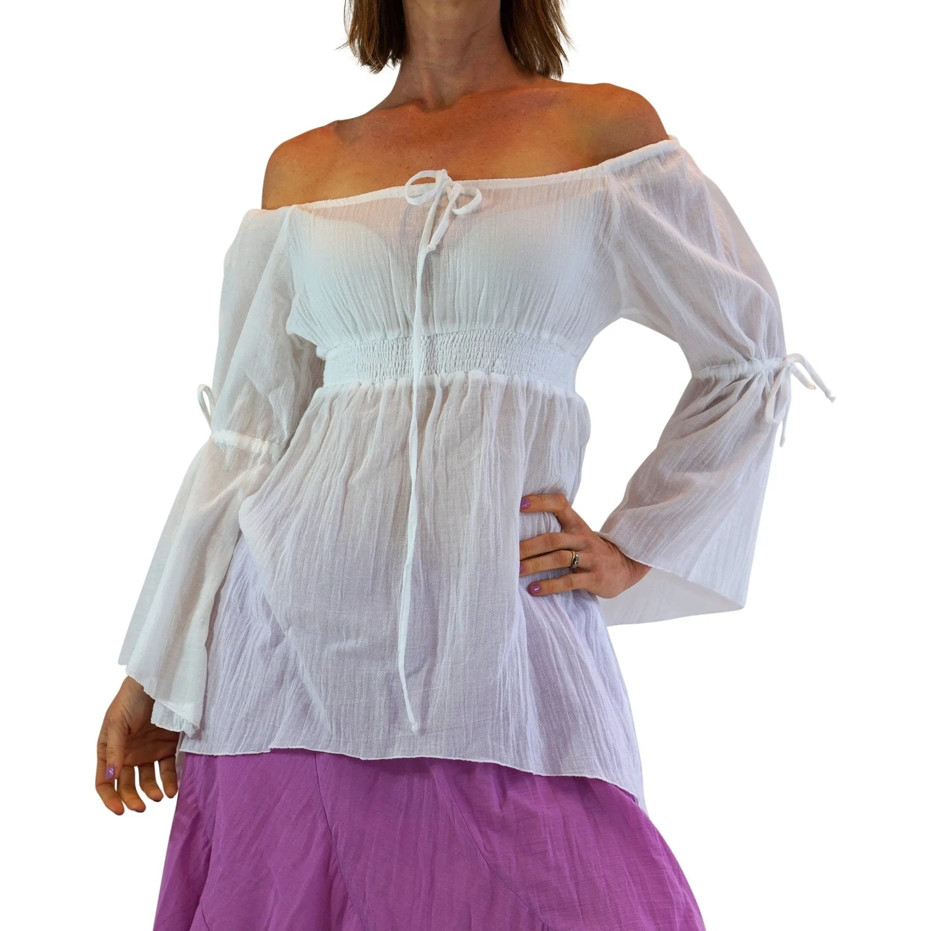 'Juliet' Pirate Chemise - White