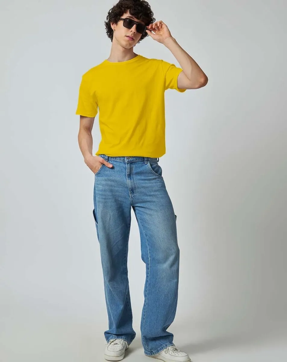 Lemon Yellow Plain T-shirt