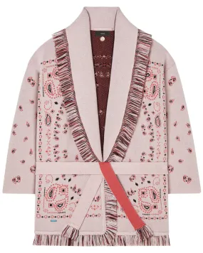 Lotus Pink Bandana Jacquard Cardigan