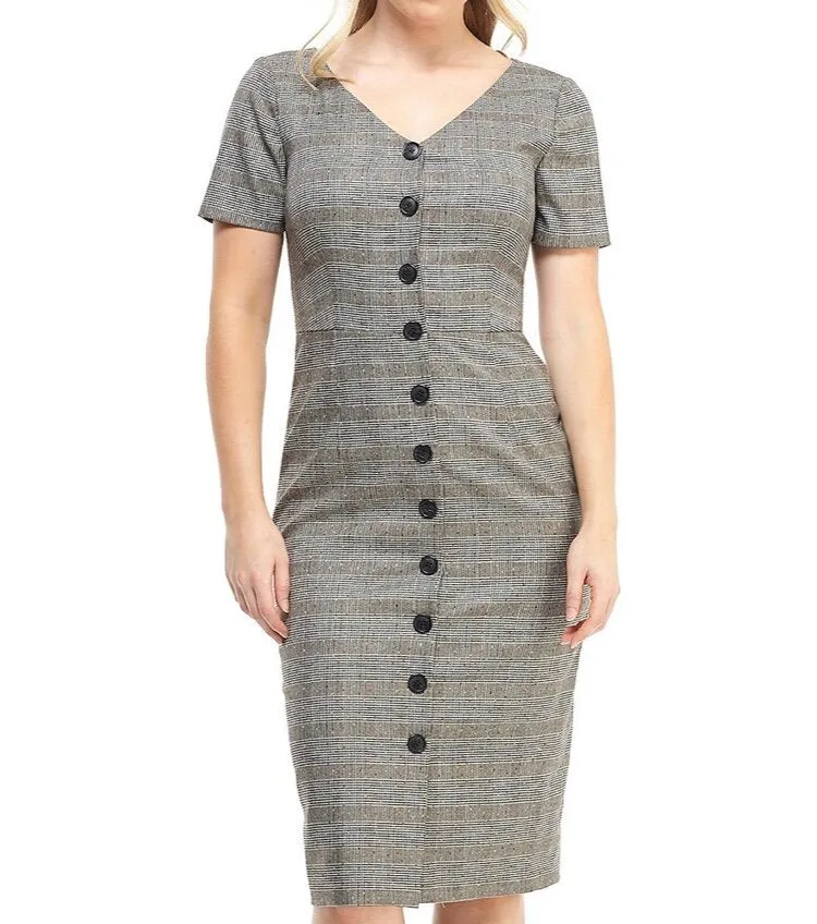 Maggy London Button Front Sheath