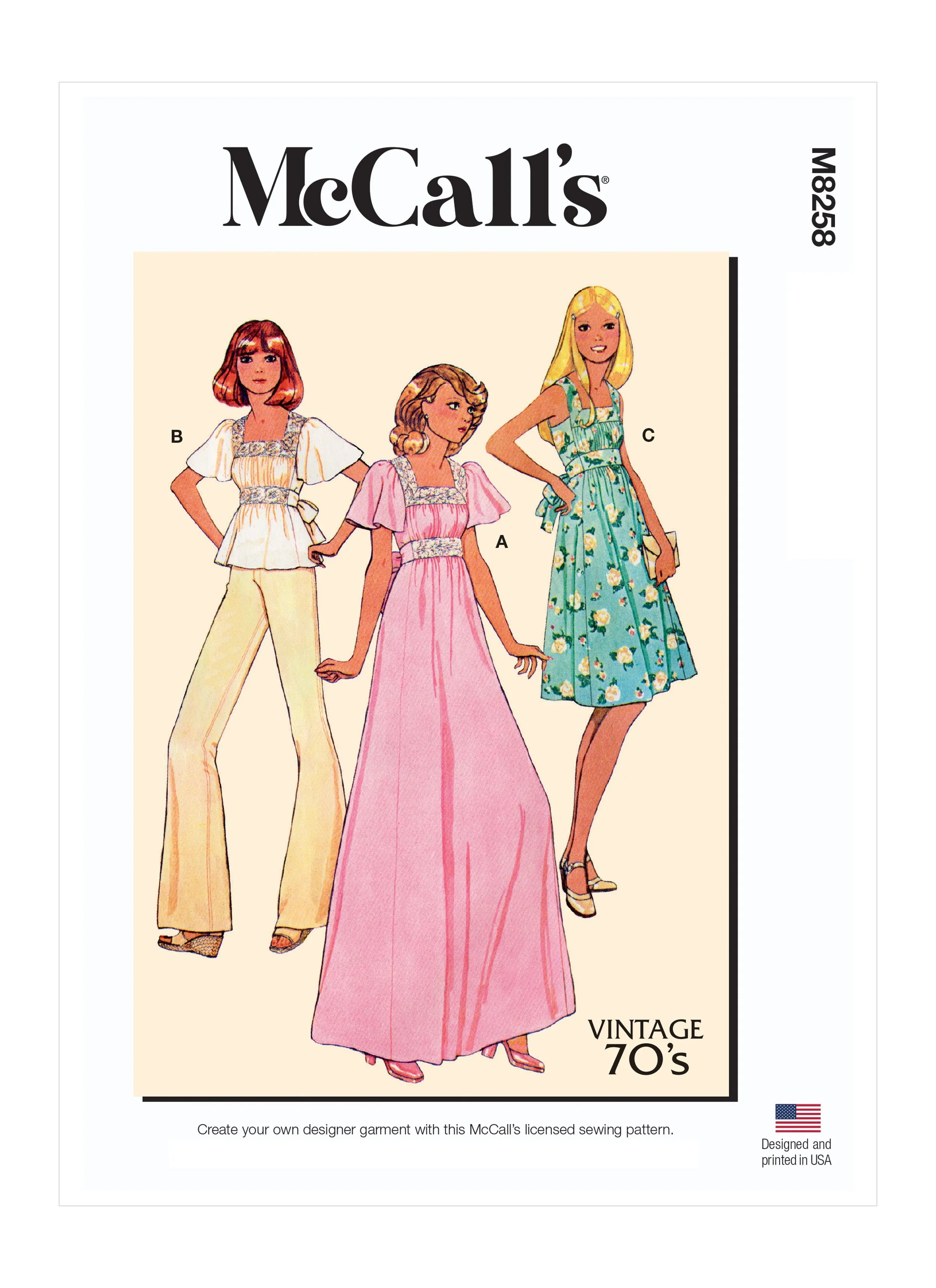 McCall's Sewing Pattern 8258 Vintage Dresses and Top