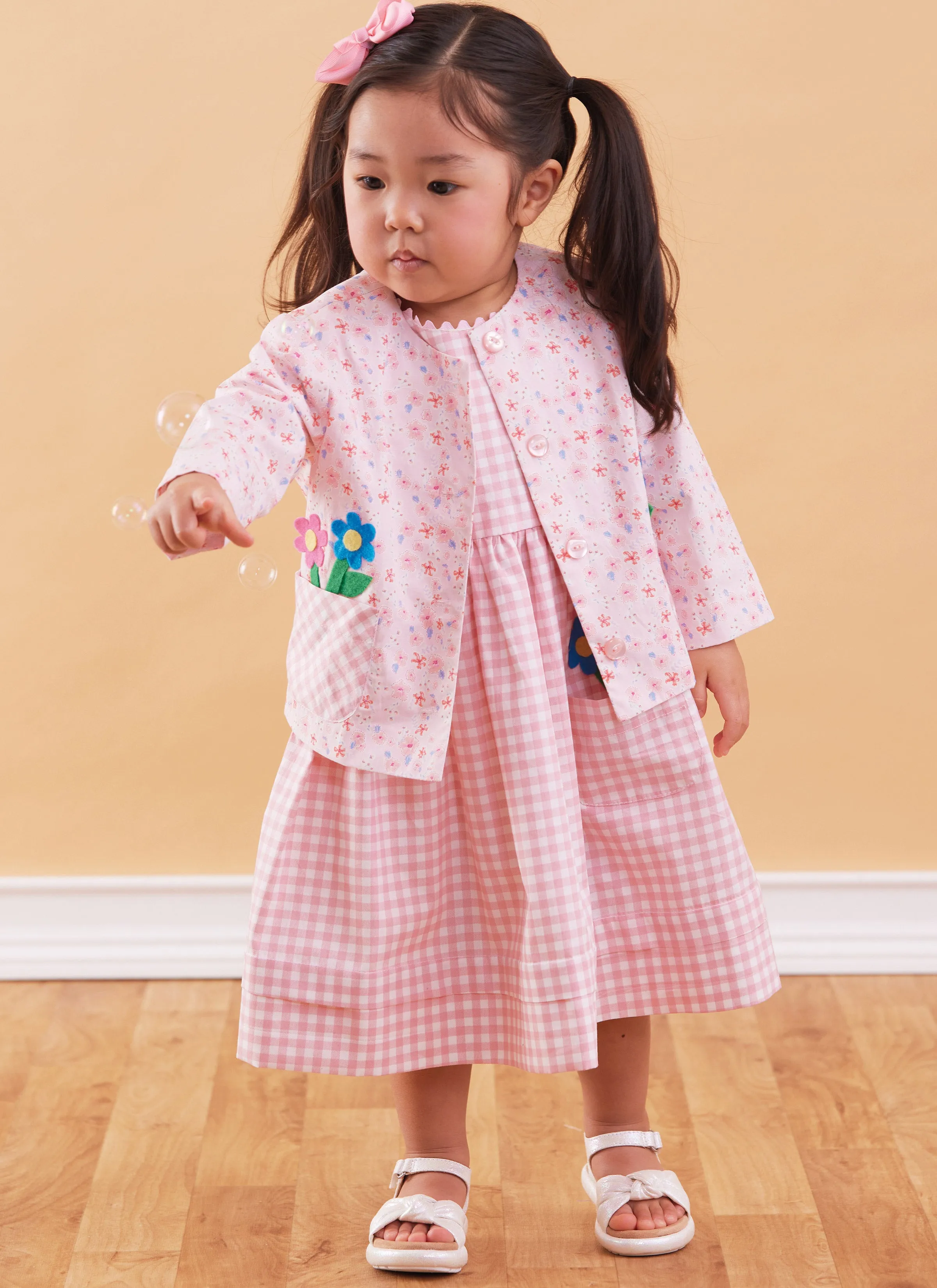 McCall's sewing pattern 8416 Toddlers' Romper, Dresses, Jacket and Shirt