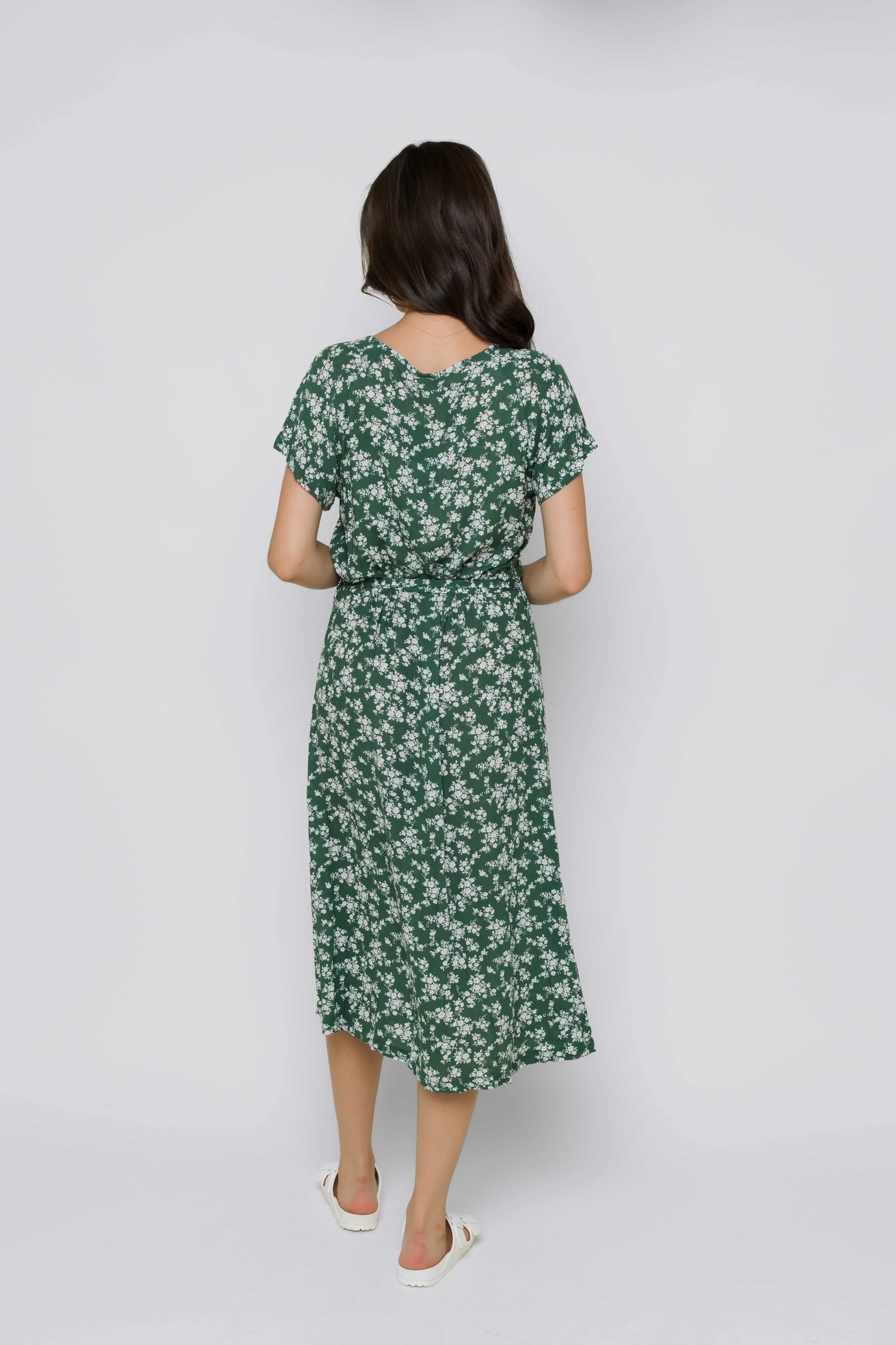 Melanie-Button Front Midi Dress