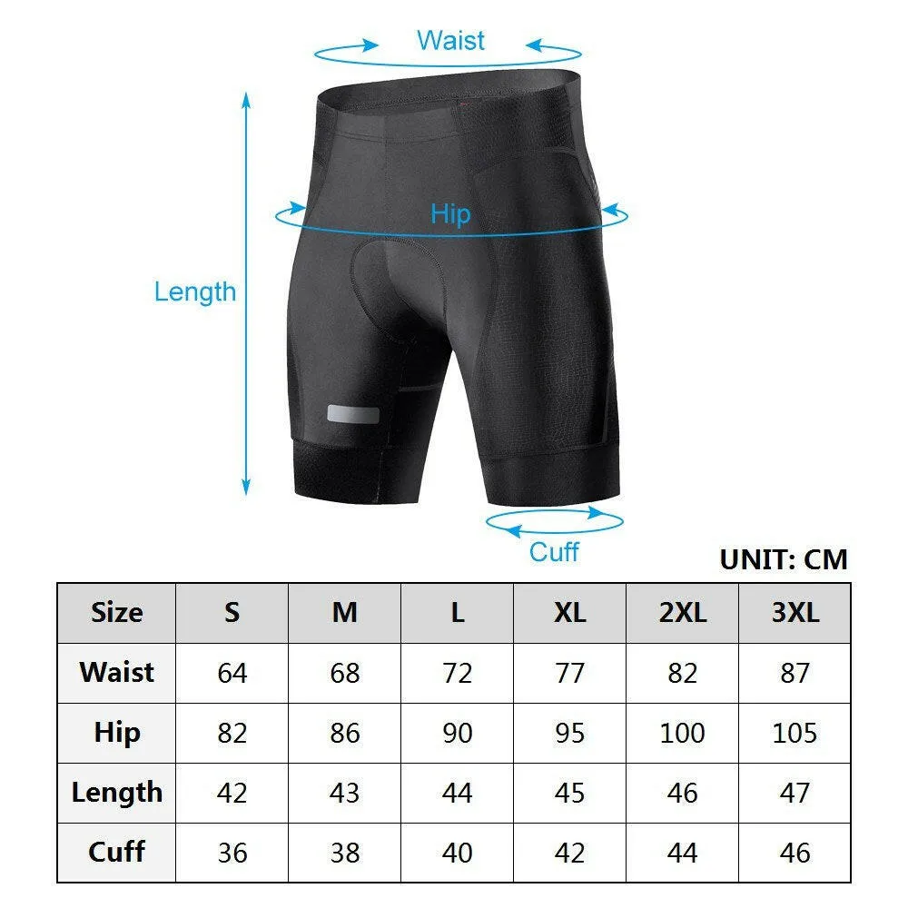 Men 4D Padded Cycling Shorts Breathable Quick Dry Bike Bicycle Compression Shorts