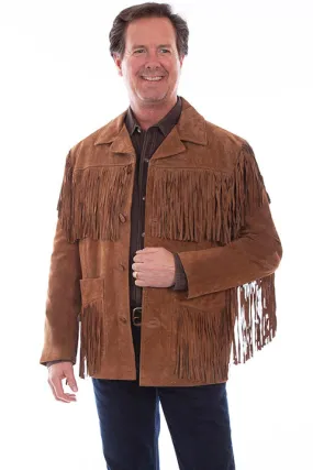 Men's Leather Jacket Collection: Scully Western Frontier Fringe Suede, Cinnamon