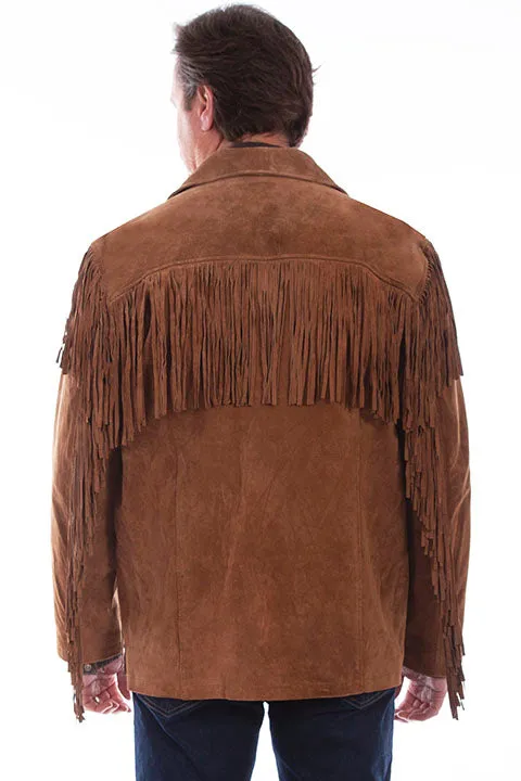 Men's Leather Jacket Collection: Scully Western Frontier Fringe Suede, Cinnamon