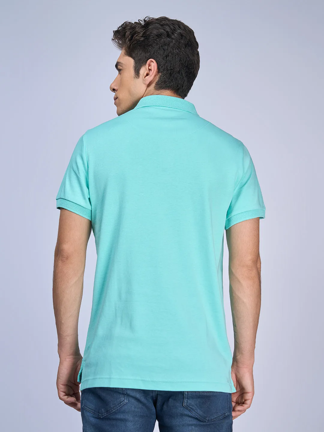 Mens Liquid Polo T-Shirt with Pocket Tshirt Ice Green