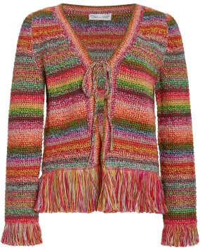 Multicolor Crochet Fringe Jacket