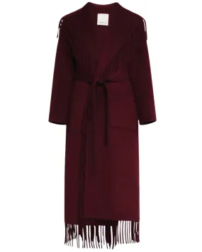 Oxblood Carrie Fringe Coat