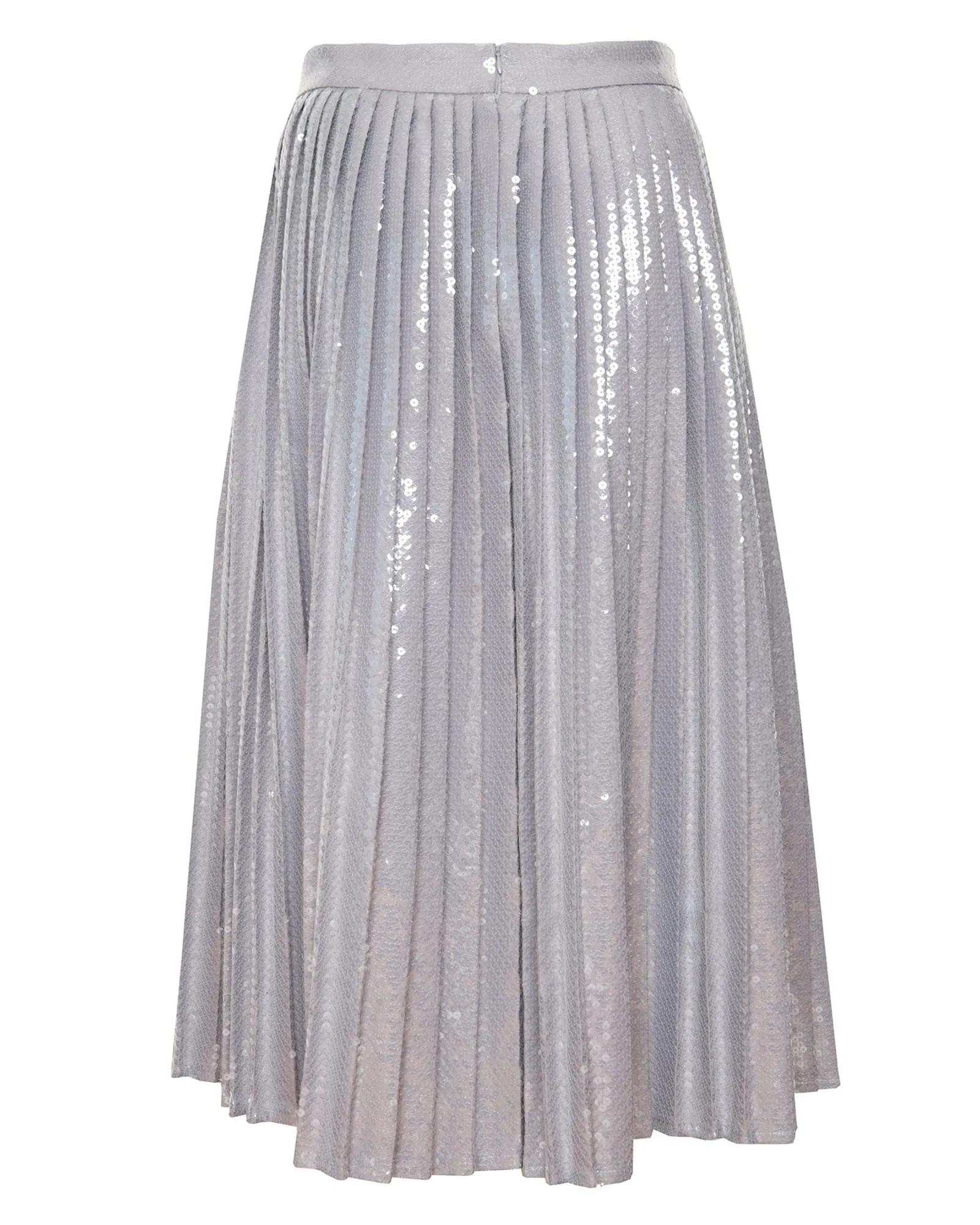 Pailette Pleated Skirt | Grey