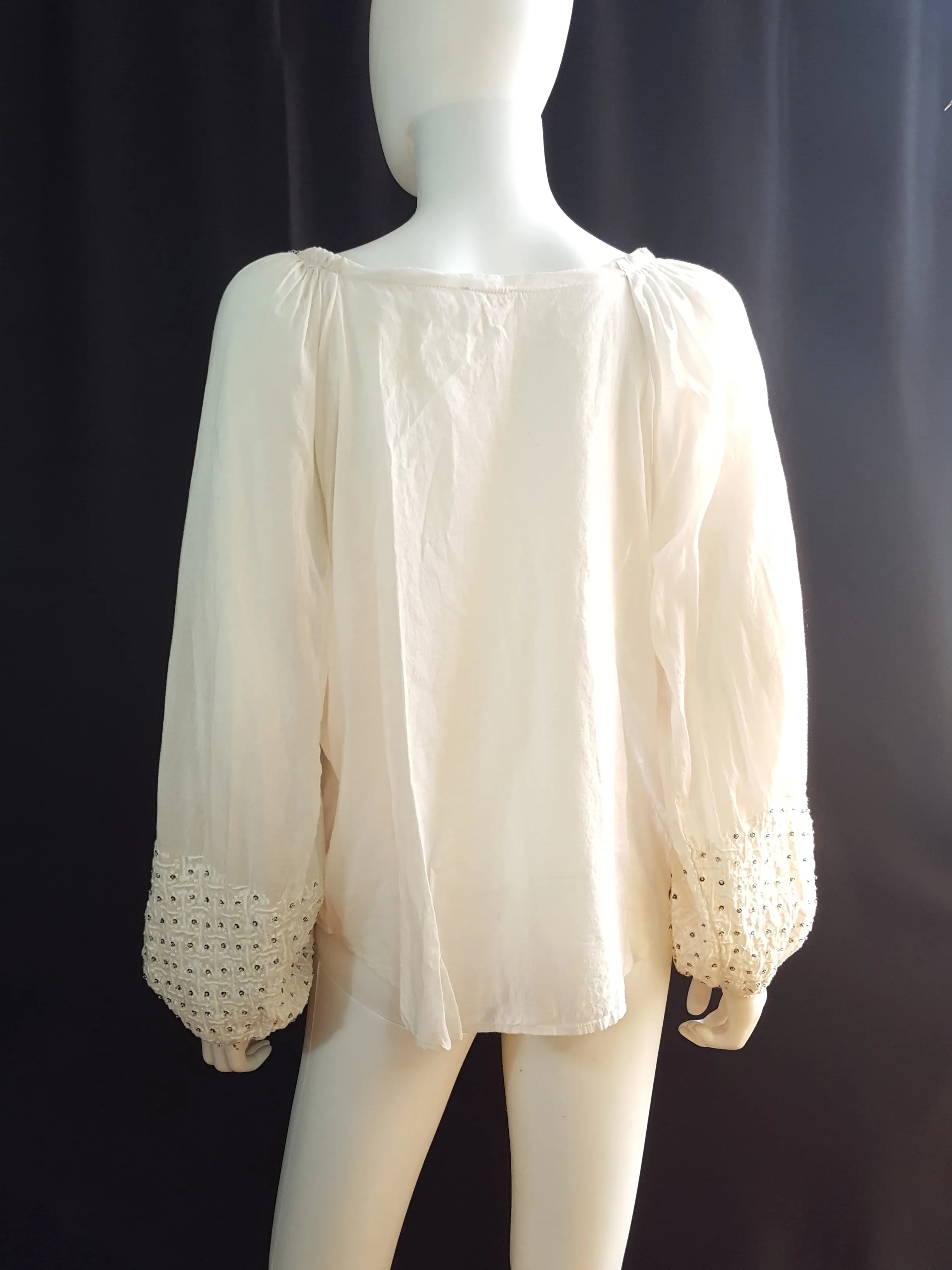 Parker Cotton Embroidered Peasant Blouse sz. S