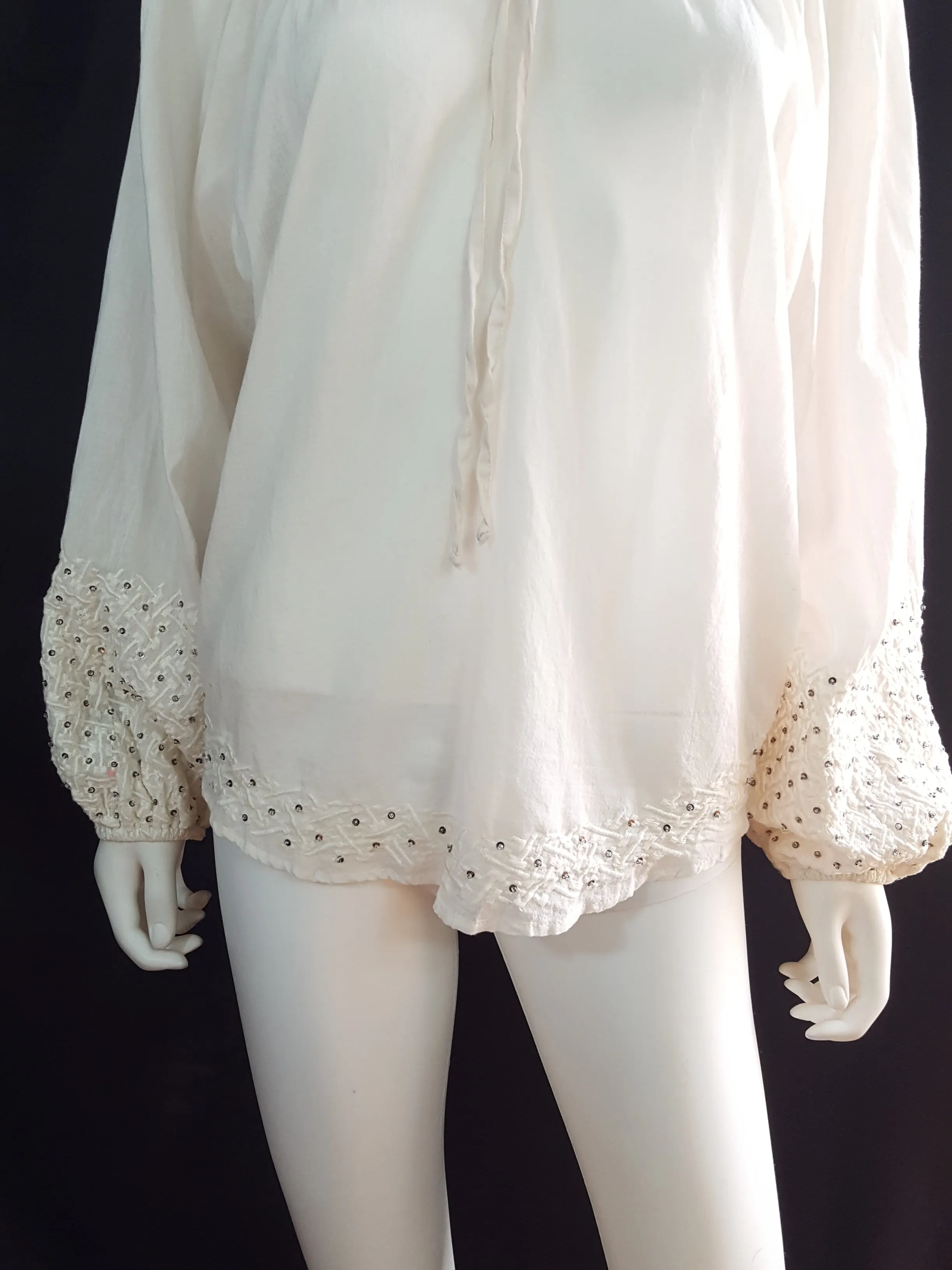 Parker Cotton Embroidered Peasant Blouse sz. S