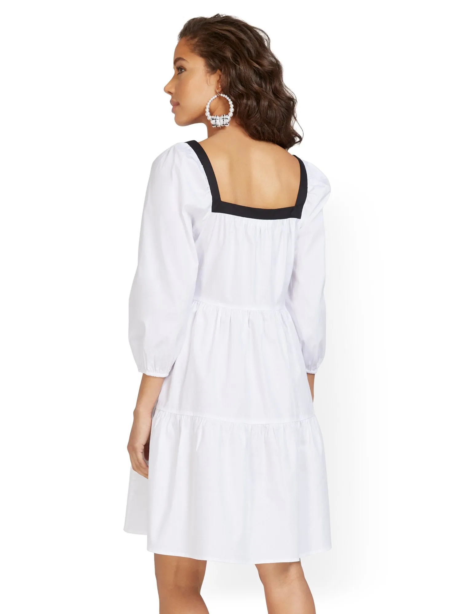 Poplin Button-Front Dress