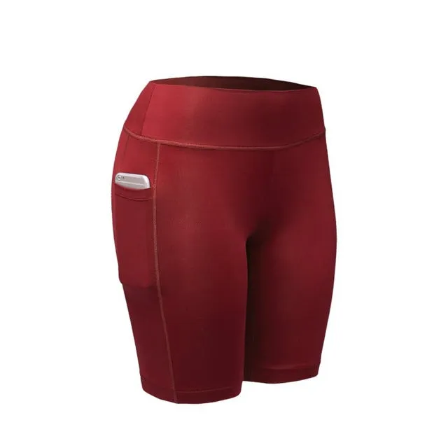 Quick Dry Elastic Workout Shorts with Pocket