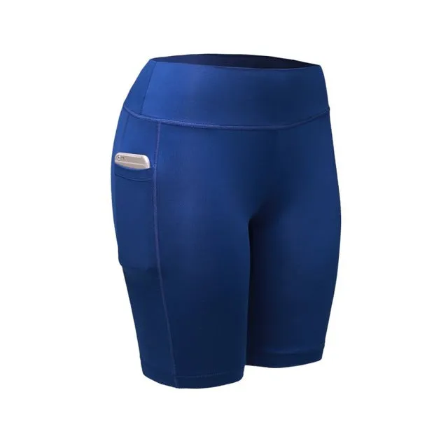 Quick Dry Elastic Workout Shorts with Pocket