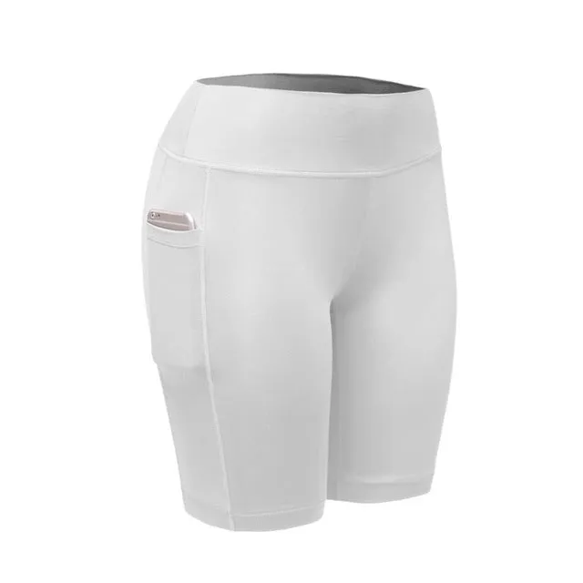 Quick Dry Elastic Workout Shorts with Pocket