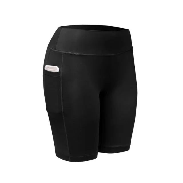 Quick Dry Elastic Workout Shorts with Pocket