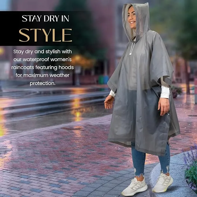 REDSTAR 2 Pack of Rain Poncho Waterproof Adult Raincoats - Waterproof Rain Coats for Men or Ladies Raincoat - Reusable Waterproof Poncho Festival Accessories - Waterproof Ponchos Adults Rain Coat