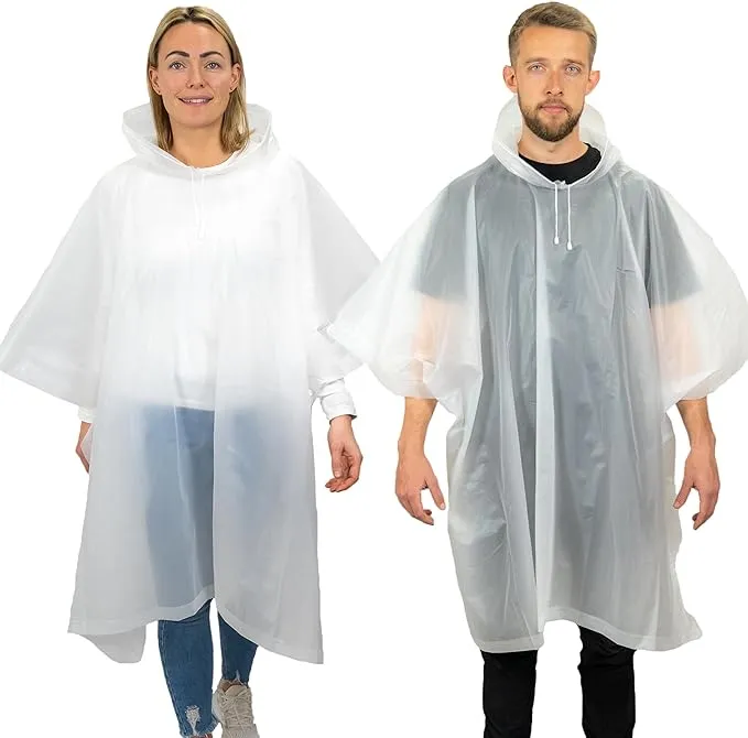 REDSTAR 2 Pack of Rain Poncho Waterproof Adult Raincoats - Waterproof Rain Coats for Men or Ladies Raincoat - Reusable Waterproof Poncho Festival Accessories - Waterproof Ponchos Adults Rain Coat