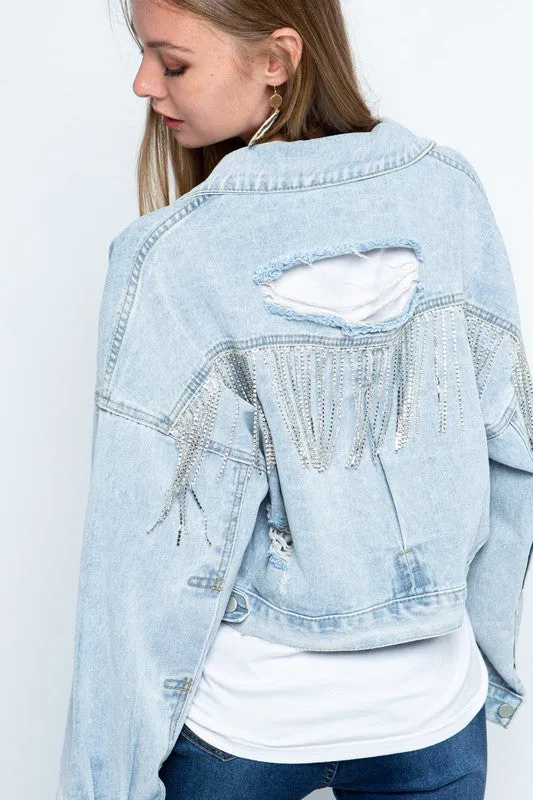 Rhinestone Cowgirl Vibes Denim Jacket