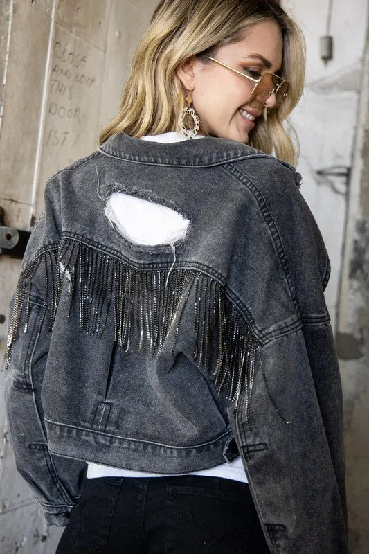 Rhinestone Cowgirl Vibes Denim Jacket