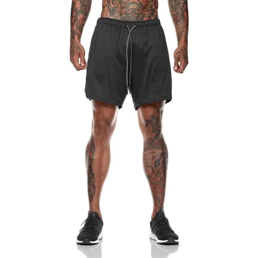 Secure Pocket Shorts -2-in-1 Training Quick Dry and Beach Short Pants