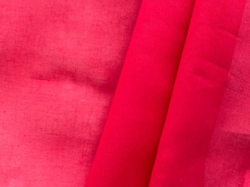 Semi-Sheer Tropical Fuchsia Cotton Voile (Made in Italy)