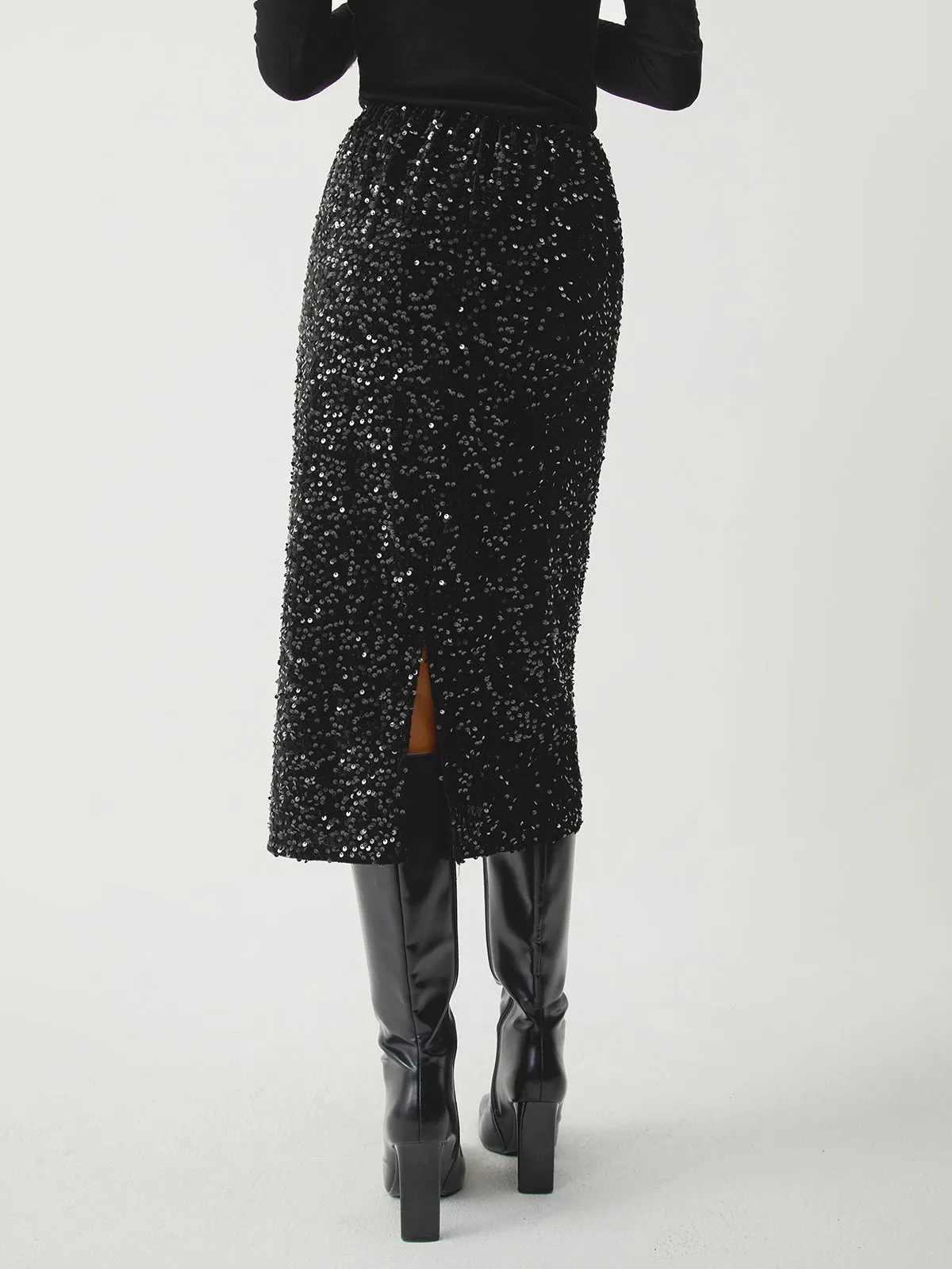 Sequined Charming Midi Skirt