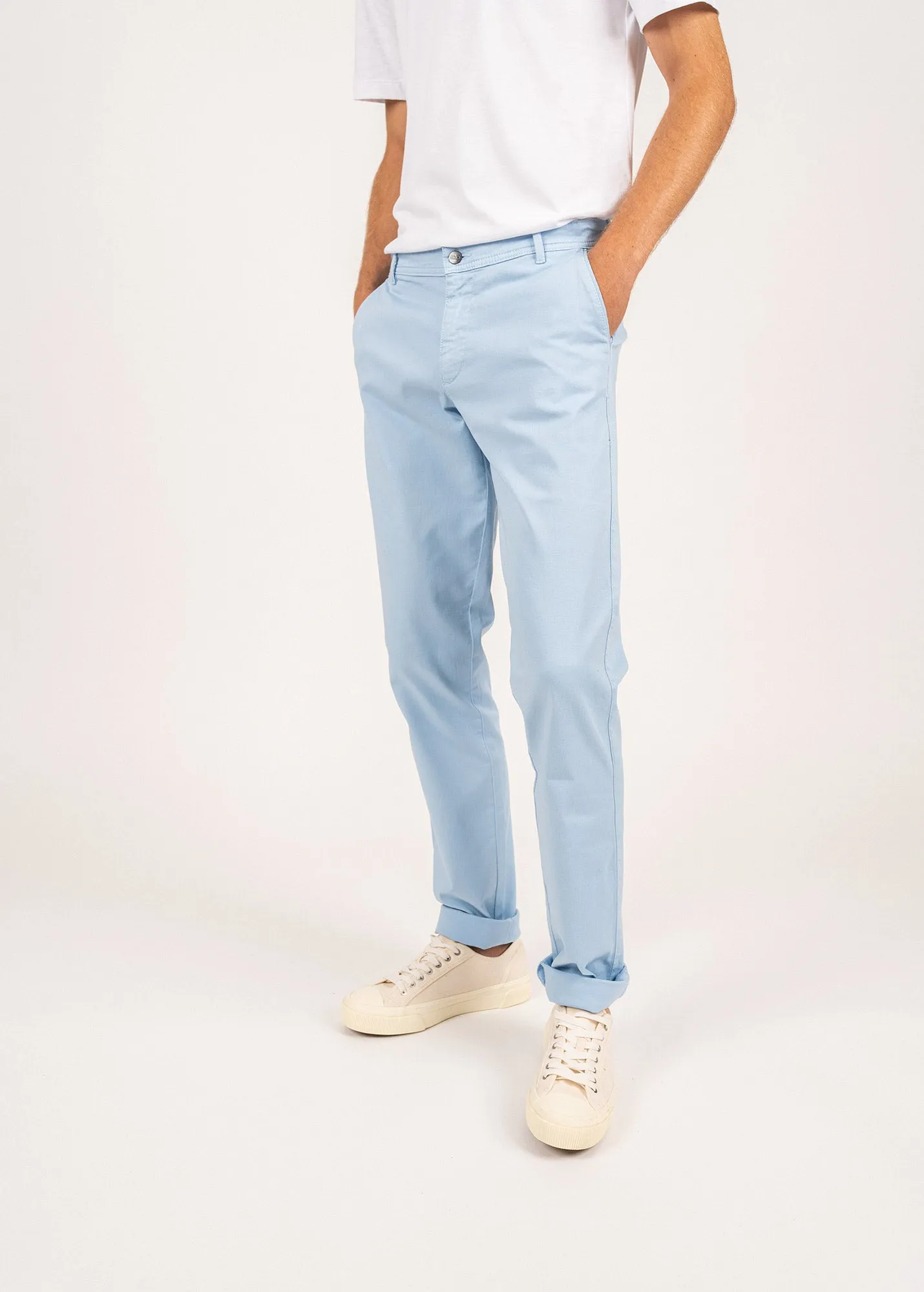 Voile Eté chino pants - in stretch cotton twill (CIEL)