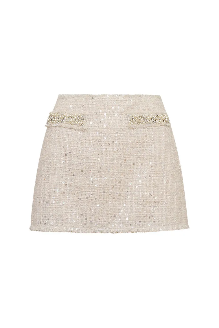 Wendina Sequined Tweed Mini Skirt